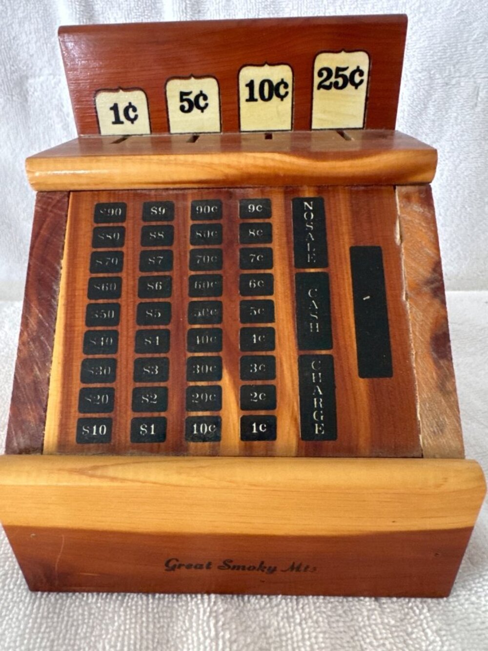 Vintage Wooden Store Register Bank Great Smoky Mountains Souvenir